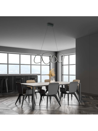 Nowoczesna lampa wisząca kamienie LED na linach modern - LEDco.pl 2