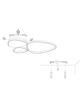 Nowoczesna płaska lampa sufitowa kamienie LED do salonu przedpokoju - LEDco.pl