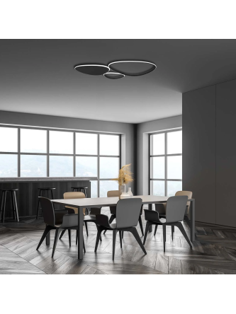 Nowoczesna płaska lampa sufitowa kamienie LED do salonu przedpokoju - LEDco.pl 2