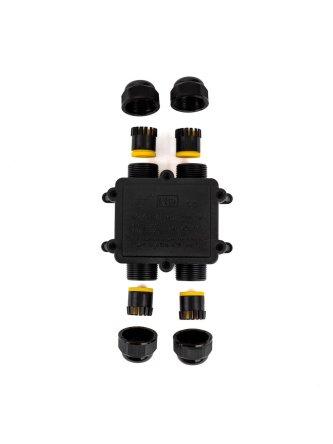Puszka złączka mufa hermetyczna 4x4Pin czarna 0.5-4mm2 średnica przewodu 8-12mm IP68 V-TAC VT-871 2