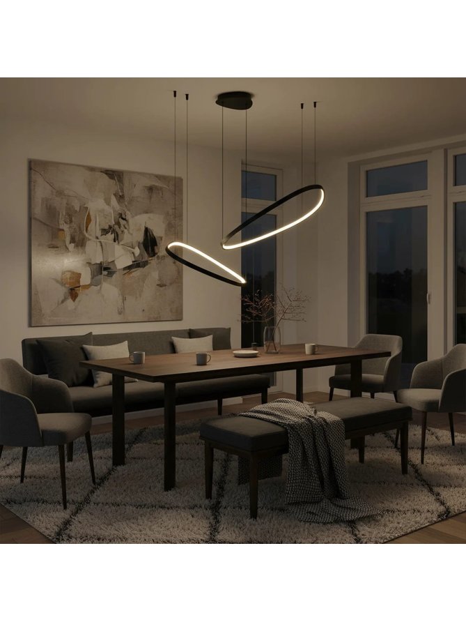 Lampa wisząca kamienie LED na linach - LEDco.pl