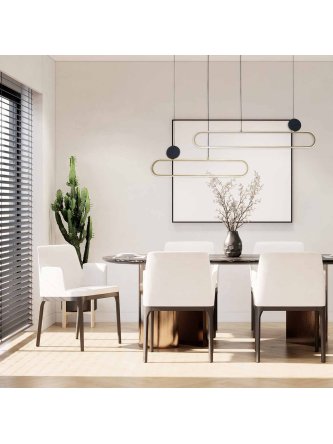 Lampa wisząca geometryczna glamour LED na linach - LEDco.pl