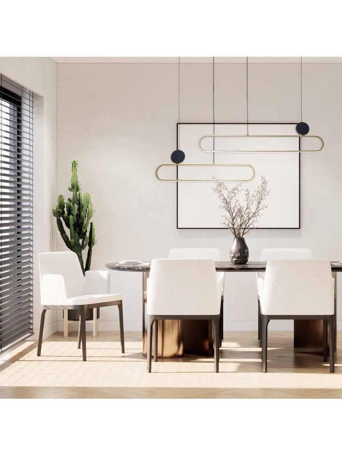Lampa wisząca geometryczna glamour LED na linach - LEDco.pl