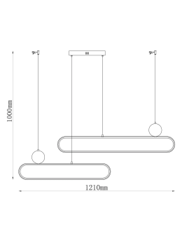 Lampa wisząca geometryczna glamour LED na linach - LEDco.pl