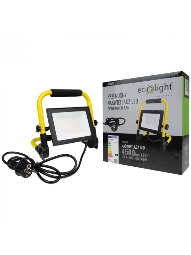NAŚWIETLACZ LED Z PRZEWODEM 1,5M 50W 4000K 4500lm