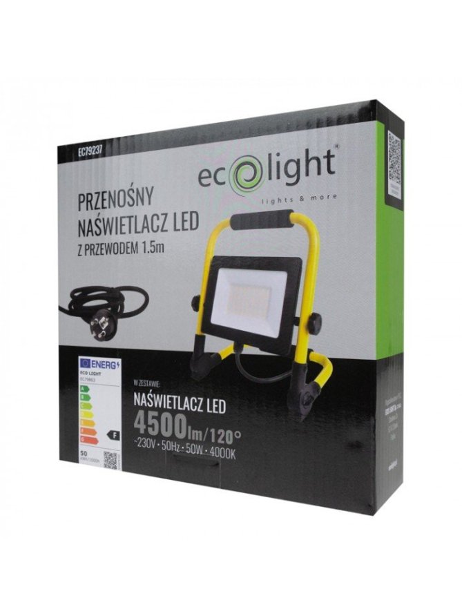 NAŚWIETLACZ LED Z PRZEWODEM 1,5M 50W 4000K 4500lm