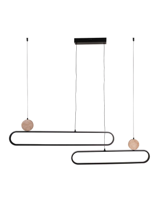 Lampa wisząca geometryczna czarna glamour LED na linach - LEDco.pl