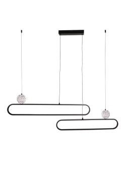 Lampa wisząca nowoczesna glamour kręgi LED na linach - LEDco.pl