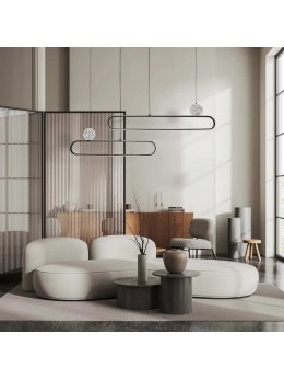 Lampa wisząca nowoczesna glamour kręgi LED na linach - LEDco.pl
