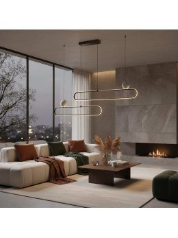 Lampa wisząca nowoczesna glamour kręgi LED na linach - LEDco.pl