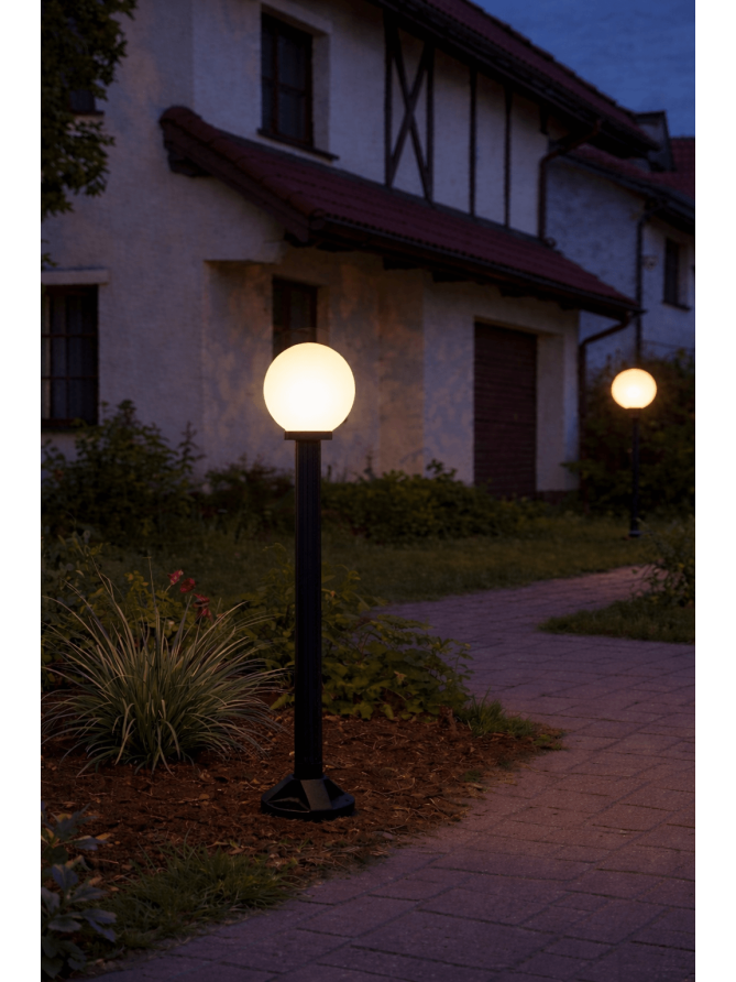 Lampa ogrodowa kula wysokość 130cm średnica 30cm KULE 60