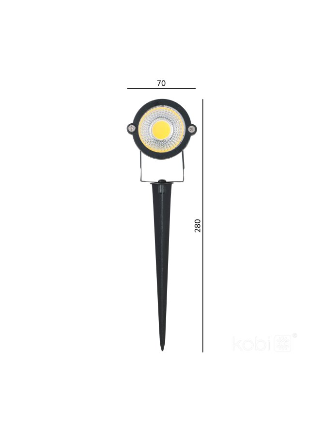 Lampa ogrodowa LED BLAKE 5W 3000K IP65 czarna Kobi