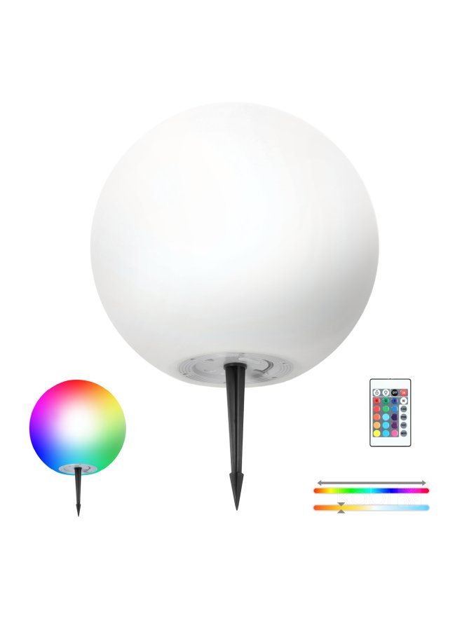 Lampa ogrodowa Solar LED GARDEN BALL 40cm 3000K+RGB Kobi