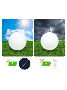 Lampa ogrodowa Solar LED GARDEN BALL 40cm 3000K+RGB Kobi