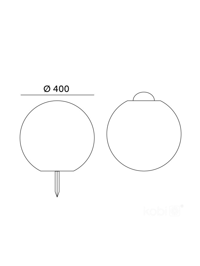 Lampa ogrodowa Solar LED GARDEN BALL 40cm 3000K+RGB Kobi