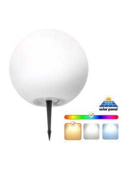Lampa ogrodowa Solar LED GARDEN BALL 40cm 3000K+RGB Kobi