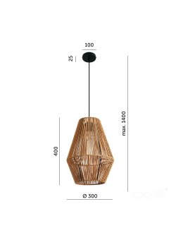 Lampa sufitowa BOHO SIBU LONG 1xE27 Kobi Design