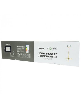 Statyw z naświetlaczami LED 2x50W i przewodem 3m 2