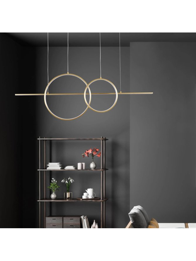 Lampa wisząca nowoczesna elegancka koła okręgi LED - LEDco.pl