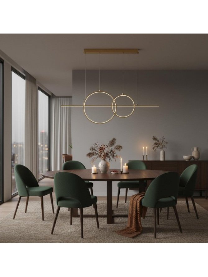 Lampa wisząca nowoczesna elegancka koła okręgi LED - LEDco.pl