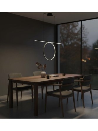 Lampa wisząca nowoczesna koło pierścień LED nad stół - LEDco.pl 2