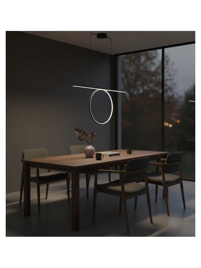 Lampa wisząca nowoczesna koło pierścień LED nad stół - LEDco.pl