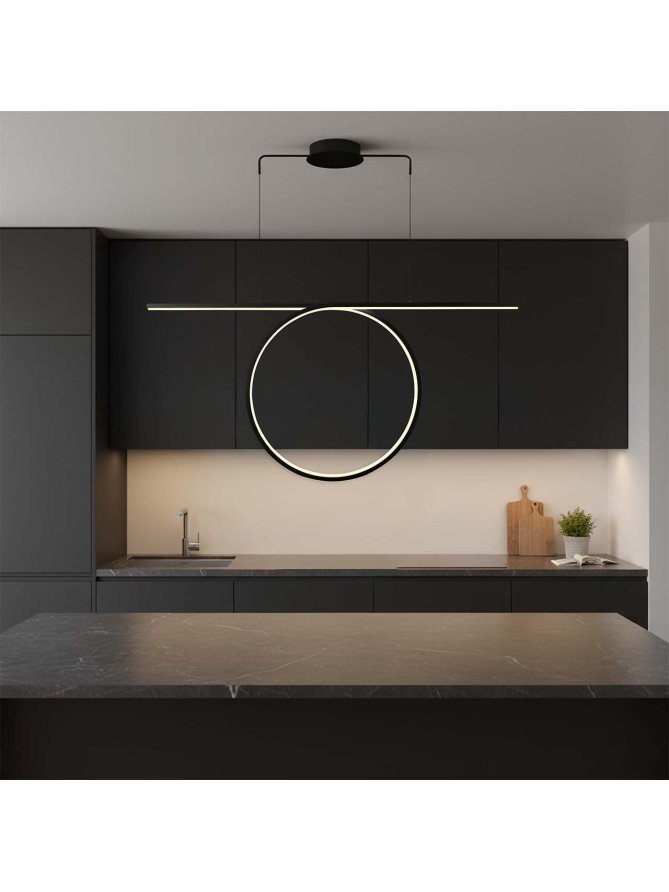 Lampa wisząca nowoczesna koło pierścień LED nad stół - LEDco.pl