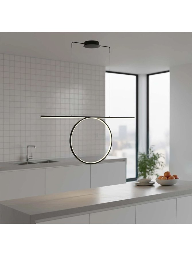 Lampa wisząca nowoczesna koło pierścień LED nad stół - LEDco.pl