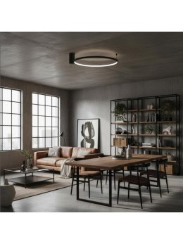 okrągła lampa sufitowa ring LED do salonu nad stół minimalistyczny  - LEDco.pl