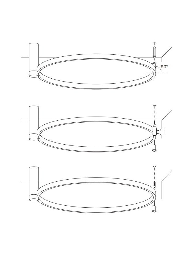 okrągła lampa sufitowa ring LED do salonu nad stół minimalistyczny  - LEDco.pl