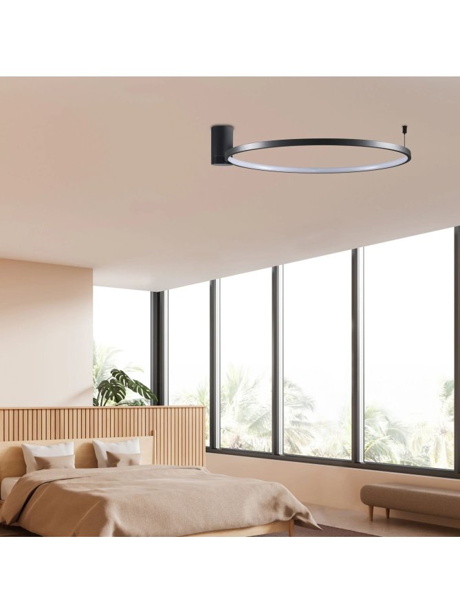 okrągła lampa sufitowa ring LED do salonu nad stół minimalistyczny  - LEDco.pl