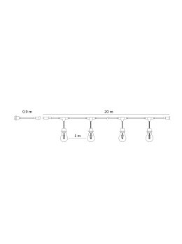 Girlanda BAJA LED SET 20x1W 20m E27 Kobi Design