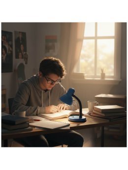 Lampka biurkowa ŚMIESZEK 1xE27 niebieska Kobi