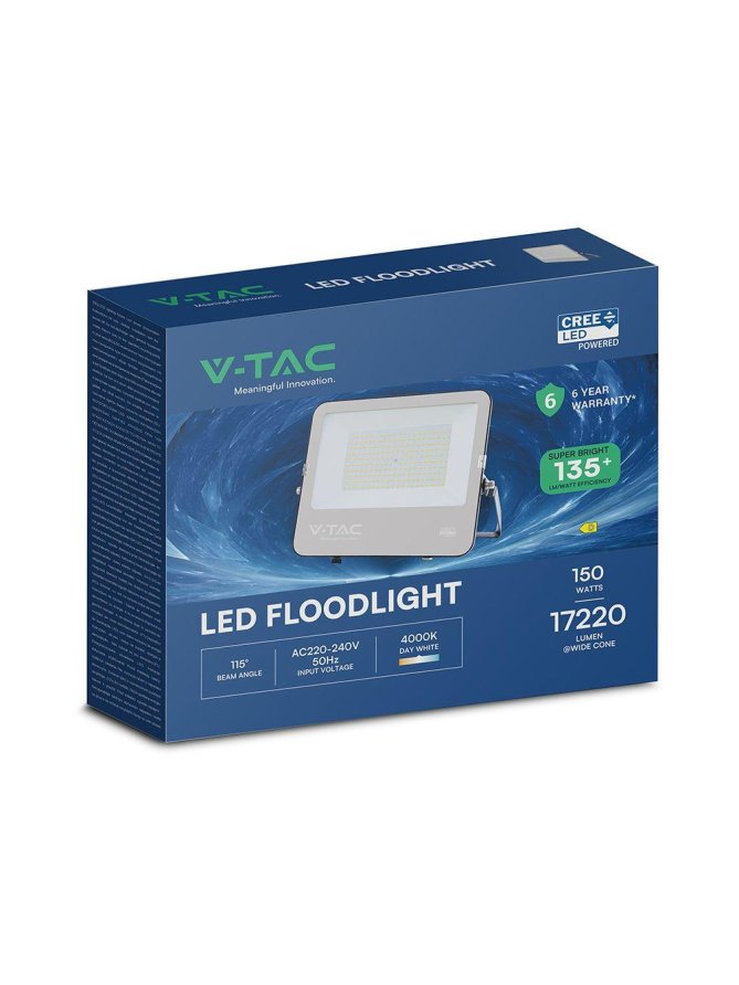 Projektor LED V-TAC CREE CHIP 150W 135lm/W przewód 1m IP65 VT-44153 4000K 17220lm 5 lat gwarancji