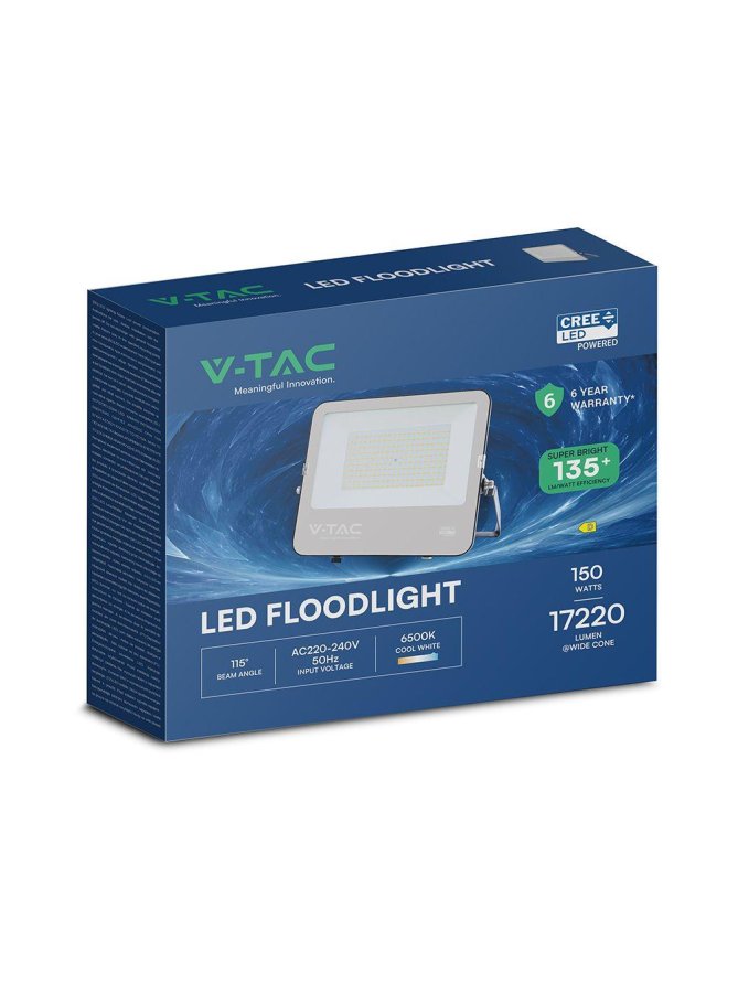 Projektor LED V-TAC CREE CHIP 150W 135lm/W przewód 1m IP65 VT-44153 6500K 17220lm 6 lat gwarancji