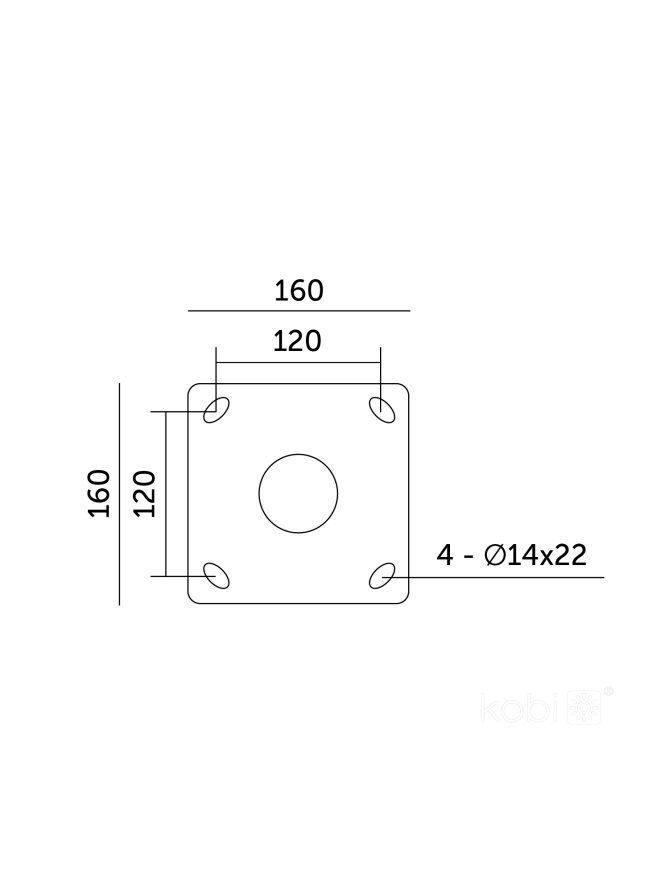 Słup BASE SG 3m Fi 60mm Kobi