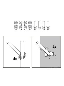 Uchwyt ścienny BASE SE 500mm Fi 48mm LED2B