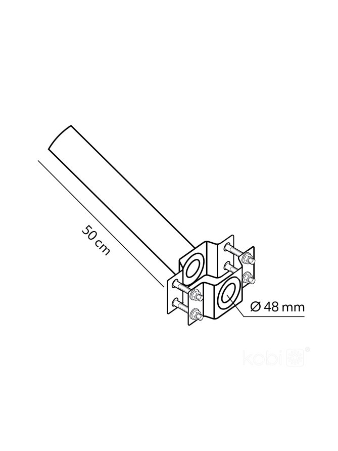 Uchwyt ścienny BASE SE 500mm Fi 48mm LED2B