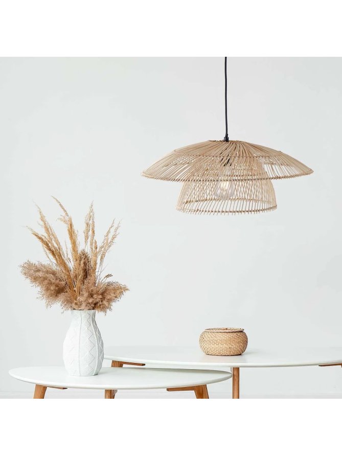 Lampa wisząca zwis boho bambus naturalna rustykalna - LEDco.pl