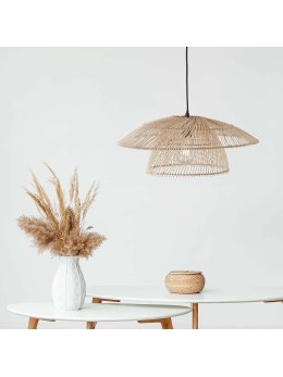 Lampa wisząca zwis boho bambus naturalna rustykalna - LEDco.pl