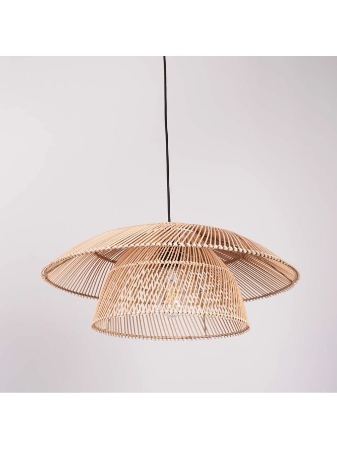 Lampa wisząca zwis boho bambus naturalna rustykalna - LEDco.pl