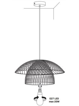 Lampa wisząca zwis boho bambus naturalna rustykalna - LEDco.pl