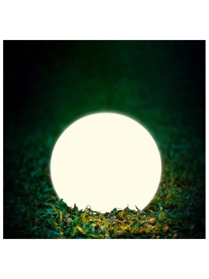 Lampa solarna kula do ogrodu podświetlana okrągła LED 40cm - LEDco.pl