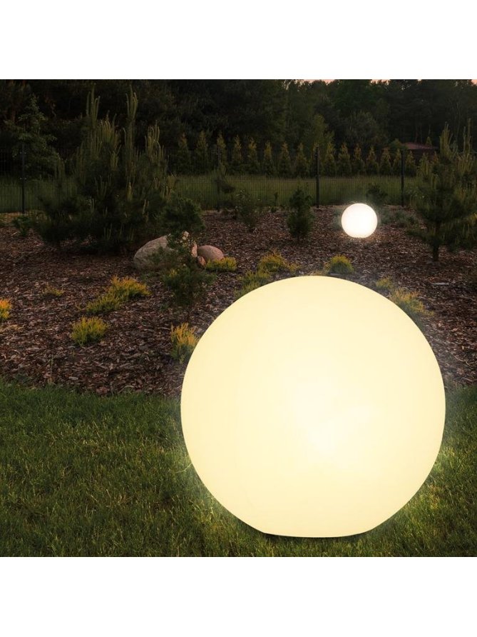 Lampa solarna kula do ogrodu podświetlana okrągła LED 40cm - LEDco.pl