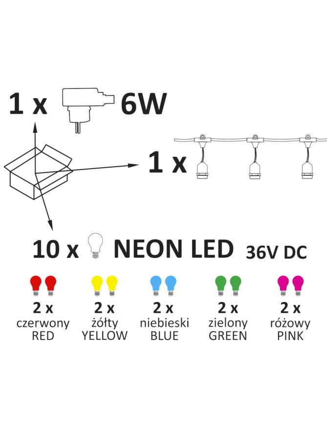 Girlanda ogrodowa łańcuch kolorowa ZESTAW 322166 - LEDco.pl