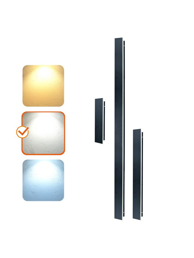 Kinkiet ogrodowy LED MIRANA 25W 120cm 4000K IP44 czarny Kobi