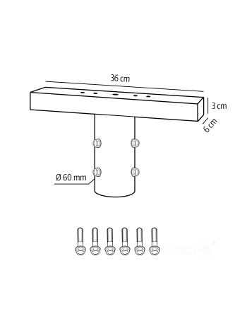 Uchwyt montażowy BASE TP SV 360mm Fi 60mm szary Kobi 2