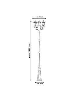 Latarnia ogrodowa parkowa retro LIGURIA 2,5m złota 313430 - LEDco.pl