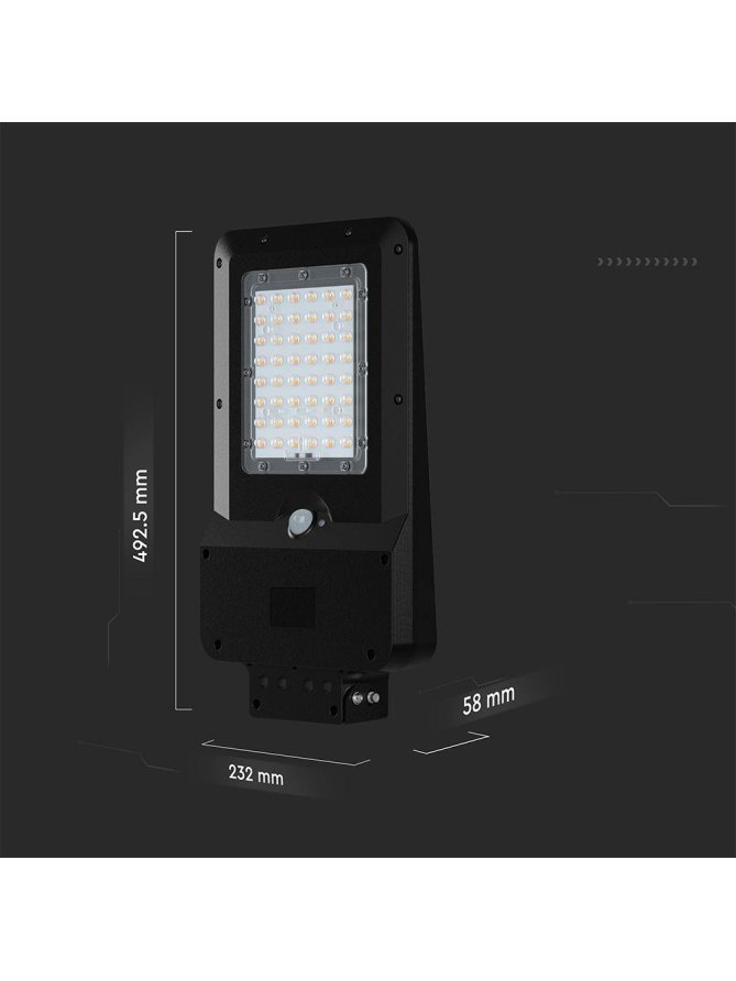 Naświetlacz oprawa uliczna solarna V-TAC 20W LED czarna IP65 150Lm/W VT-ST20CCT 3000K-4000K-6000K 3000lm 3 lata gwarancji