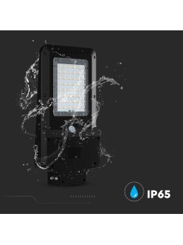 Naświetlacz oprawa uliczna solarna V-TAC 20W LED czarna IP65 150Lm/W VT-ST20CCT 3000K-4000K-6000K 3000lm 3 lata gwarancji